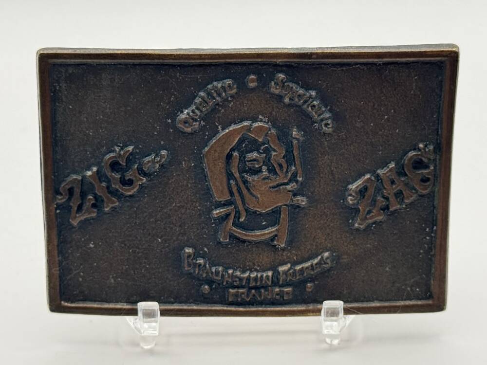 Zig-Zag Belt Buckle Zig Zag Advertising Vintage Collectible France Used Item